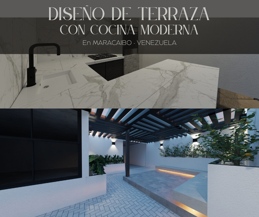 DISEÑO DE TERRAZA CON COCINA MODERNA - MARACAIBO, VENEZUELA