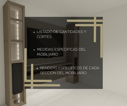 DISEÑO DE MUEBLES - CENTRO DE ENTRETENIMIENTO: Moderno y funcional - ARQUIPACK