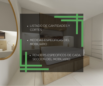 DISEÑO DE MUEBLES - HABITACION DOBLE ARQUIPACK