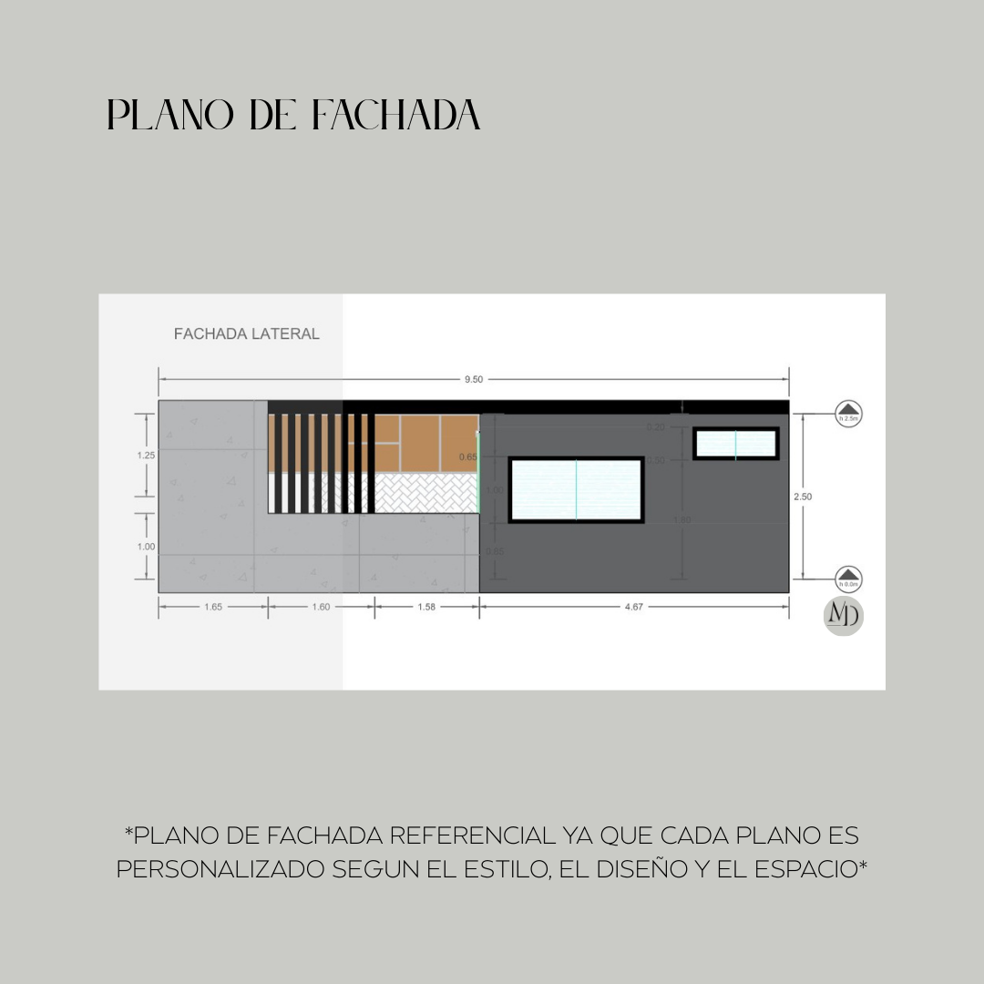 Planos de cortes de sección referencial de los paquetes de diseño arquitectónico online