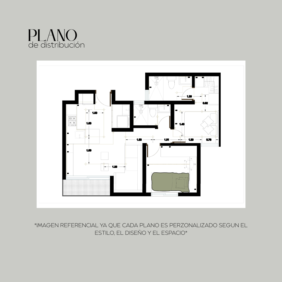 Ejemplo de plano de distribución de planta para el servicio internacional de paquetes de diseño de interiores online