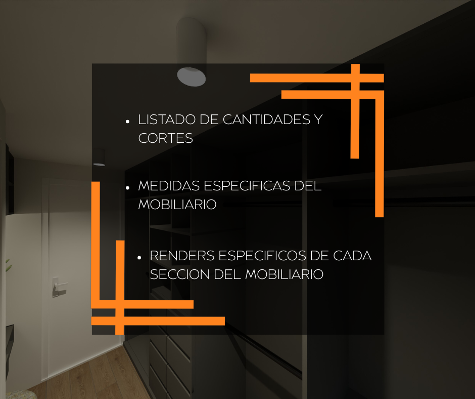 Plano y diseño de walk-in closet funcional con cajoneras y compartimentos.
