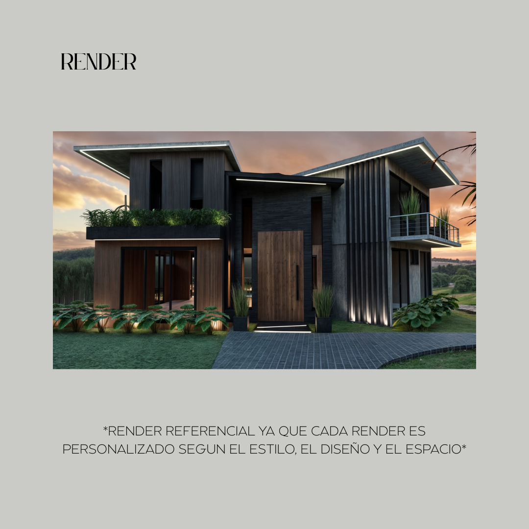 Render referencial de los paquetes de diseño arquitectónico online