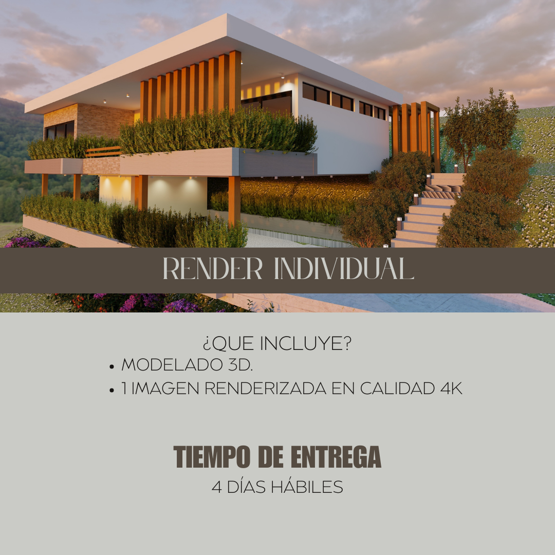 paquetes de renderizado 3D en calidad 4k con modelado 3D y una ronda de revisión.