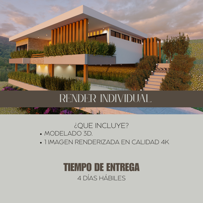 paquetes de renderizado 3D en calidad 4k con modelado 3D y una ronda de revisión.